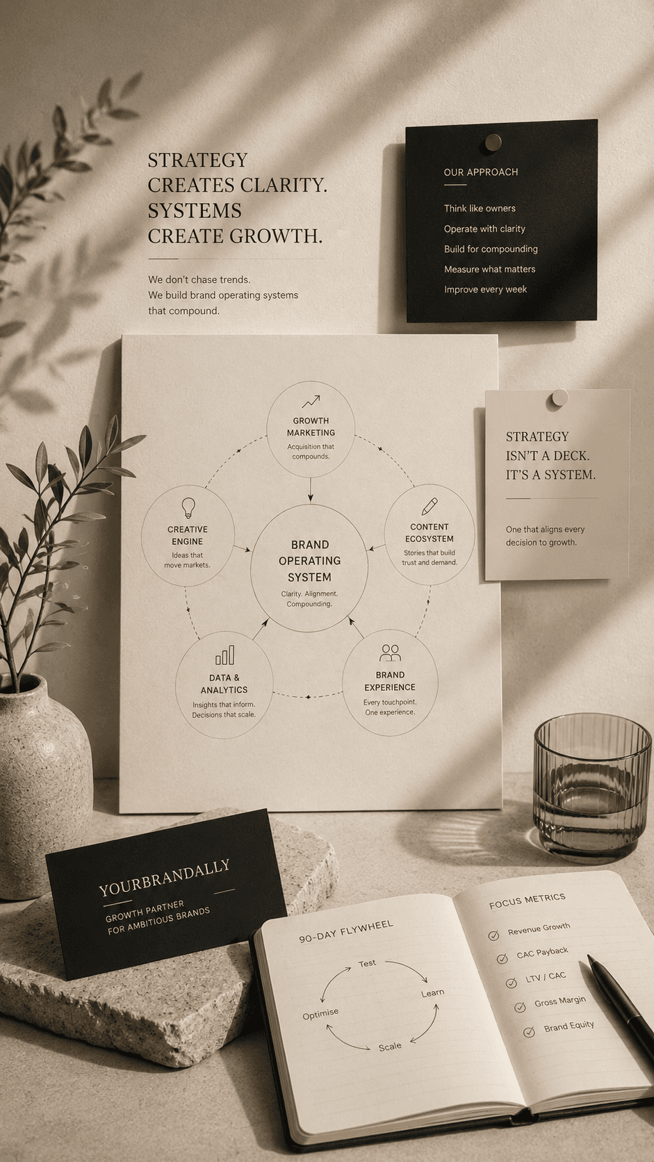 Strategy creates clarity. Systems create growth. — YOURBRANDALLY brand operating system.